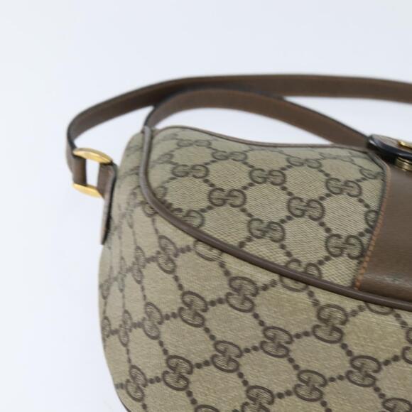 GUCCI GG Supreme Web Sherry Line Bag PVC Beige Gold 89 02 032 Auth 150998 - Picture 14 of 16